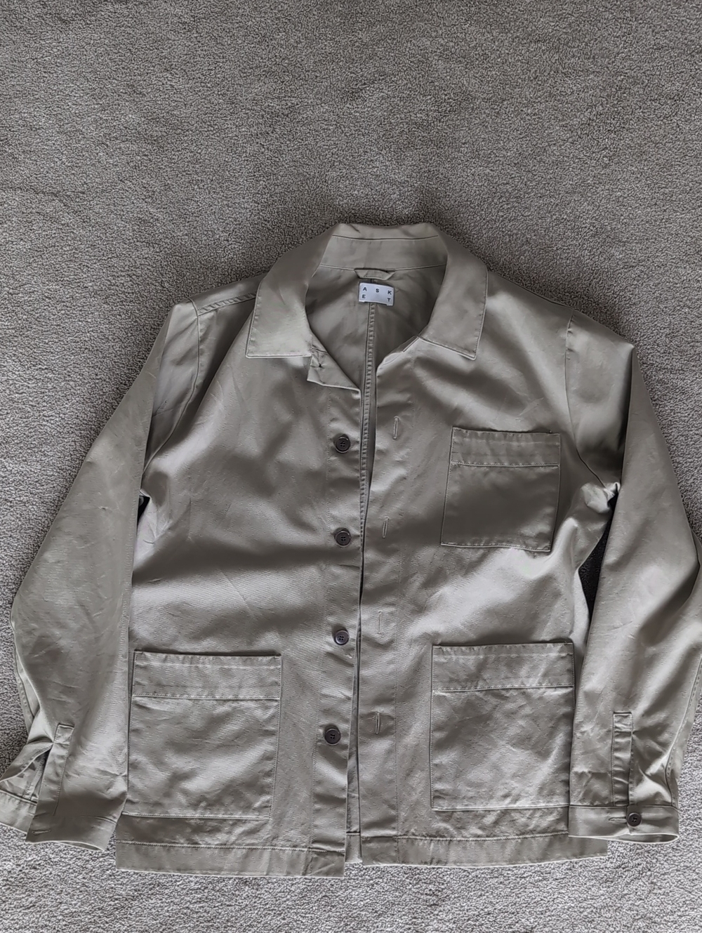 Asket Minimal Overshirt in Beige